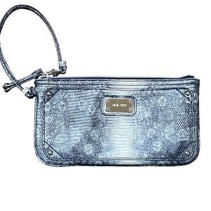 Nine West Wristlet -Navy Snake Print
